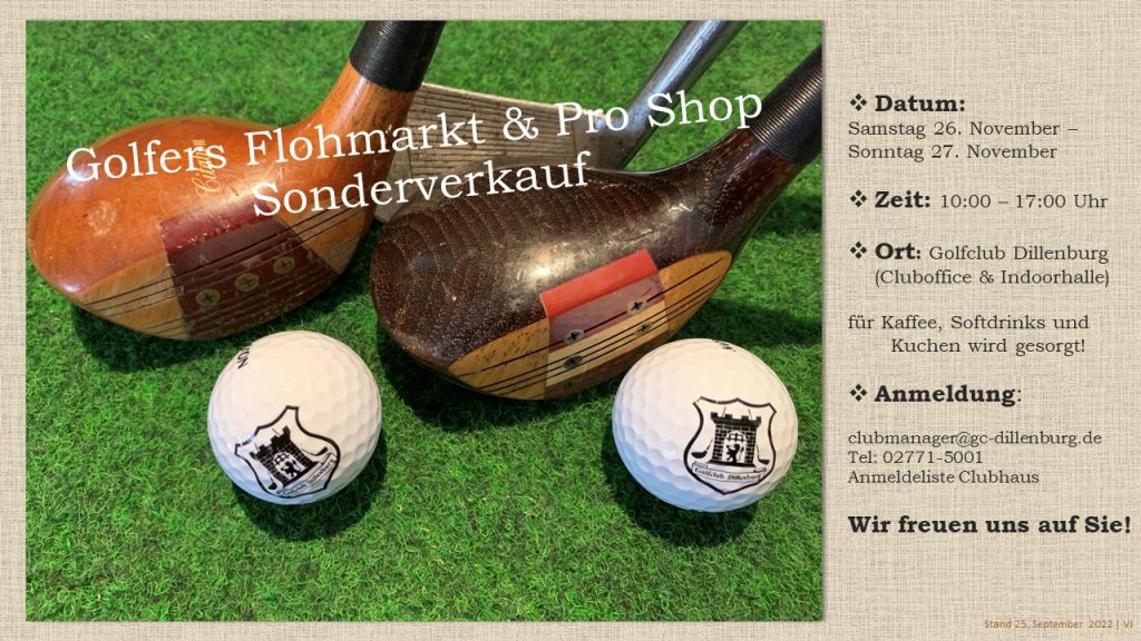 Golfer`s Flohmarkt & ProShop Sonderverkauf